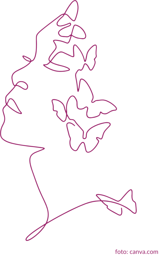 linear portrait of a woman - canv